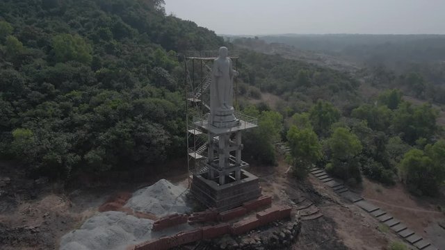 Pajaka kshetra pilgrimage place near Udupi, India, 4k aerial ungraded/flat