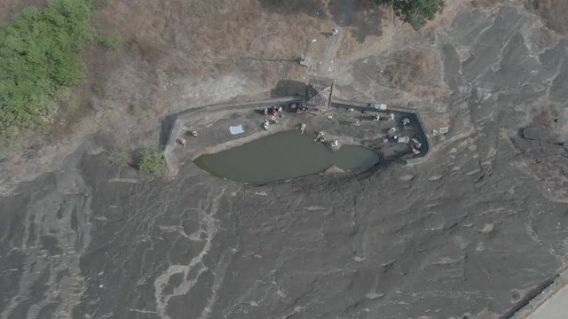 Pajaka kshetra pilgrimage place near Udupi, India, 4k aerial ungraded/flat