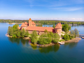 Fototapeta na wymiar Trakai Island Castle. Lithuania. Drone aerial photo