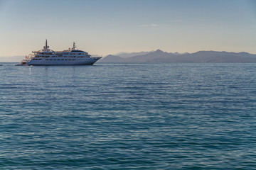 Fototapeta na wymiar Mediterranean Sea view with boat.