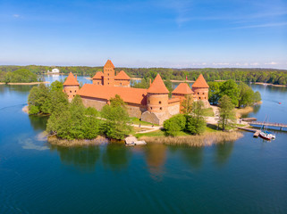 Fototapeta na wymiar Trakai Island Castle. Lithuania. Drone aerial photo
