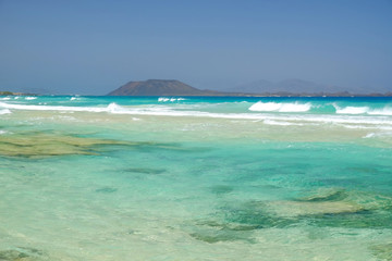 Beach Corralejo on Fuerteventura, Canary Islands.