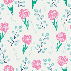 Floral Roses seamless pattern background illustration for surface pattern design - Illustration