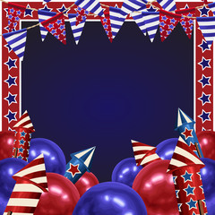 Fototapeta premium 4th of July Background design for greeting cards in super high resolution.