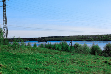 Fototapeta premium ship in the distance on the river