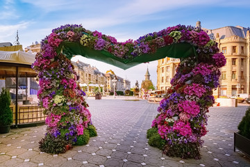 Flower arch on the square
