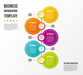 Round business infographic with icons. Vector
