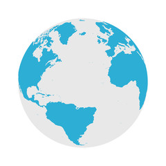 Fototapeta na wymiar Globe Icon - Round World Map Flat Vector