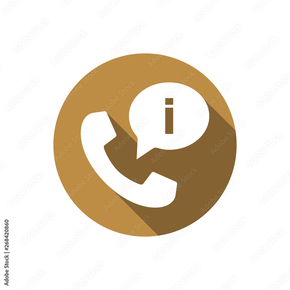 Poster communication bubble with telephone icon. call for info icon. phone icon with speech bubble in trend