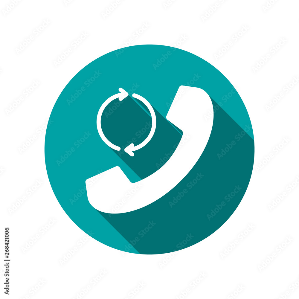 Poster telephone call repeat vector icon. recall, redial flat sign for mobile concept and web design. phone