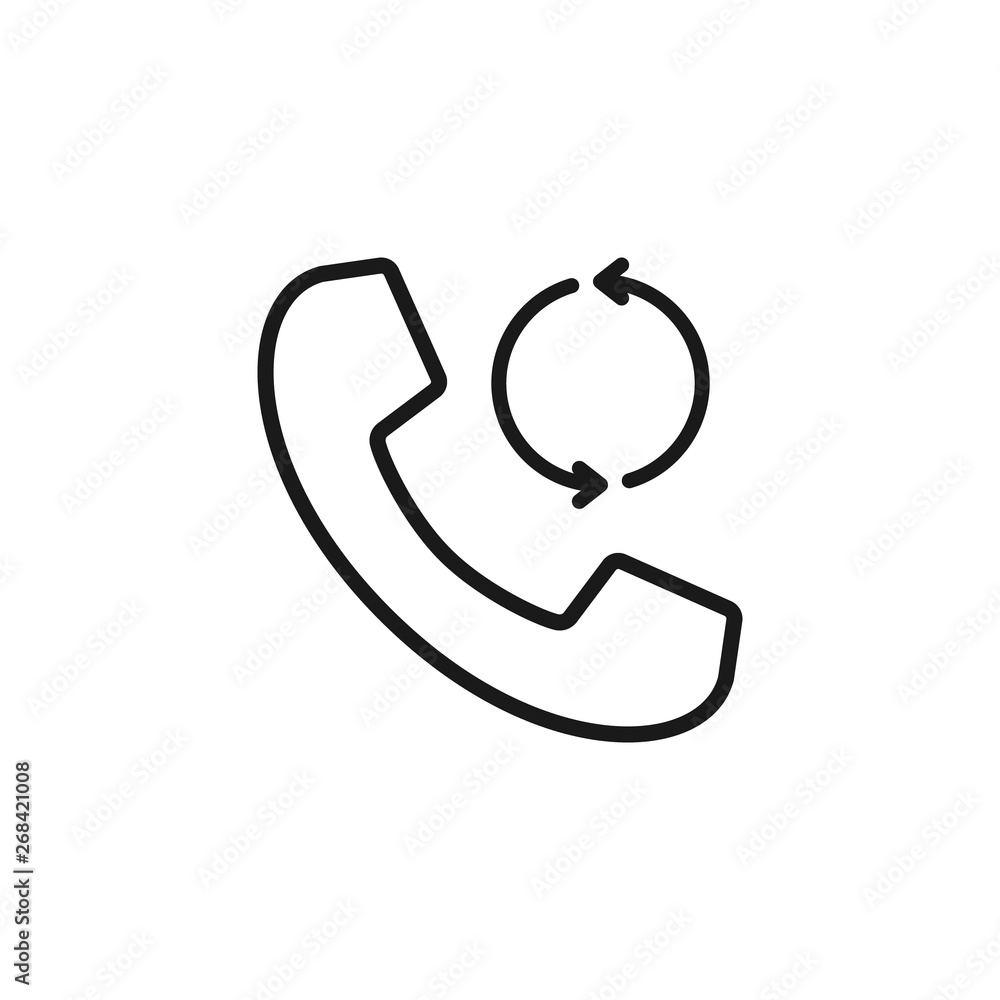 Poster call repeat vector icon. telephone call repeat vector icon. recall, redial flat sign for mobile conc