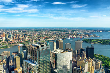 Fototapeta premium Aerial View of Manhattan with its skyscrapers