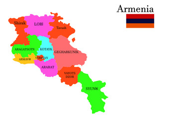 Armenia map vector illustration