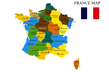 Obraz premium France map vector illustration