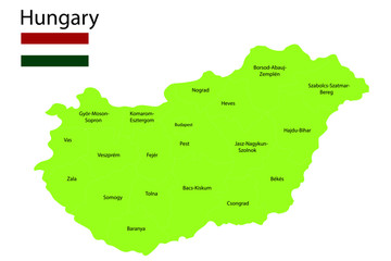 Hungary map vector illustration