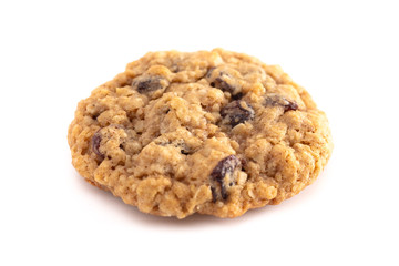 Cinnamon Raisin Oatmeal Cookies on a White Background