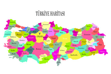 Turkey map vector
