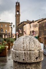 Street of the ancient town of Montalcino in Tuscany. Tuscany, Italy