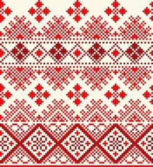 red cross stich pattern seamless