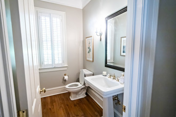 Fototapeta na wymiar Guest bathroom with traditional sink