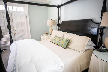 Large Master Bedroom with Vaulted Ceilings and Canopy Bed