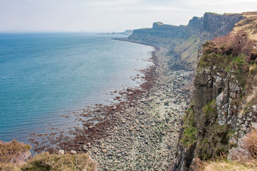 Mealt Falls and Creag an Fheilidh (Kilt Rock) Staffin Landscape Panorama Highlands Isle of Skye...