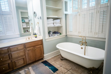 Master Bathroom In a Large Home with Vaulted Ceilings