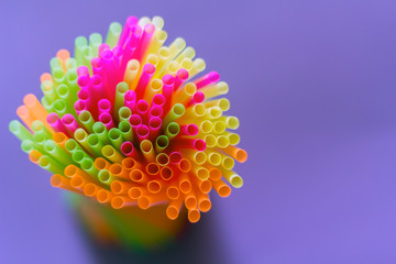Colorful plastic straws