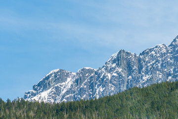 View of mountains in British Columbia, Canada.
