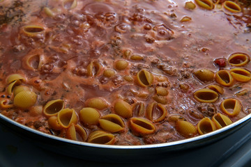 Cheesy Beef Shell Pasta