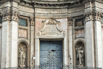 Obraz premium Close up on facade of Saint Placidus Church in Catania, Sicily, Italy