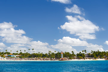 Sunny beaches of the Dominican Republic. Caribbean Sea.