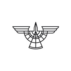 bird eagle line art logo design illustration