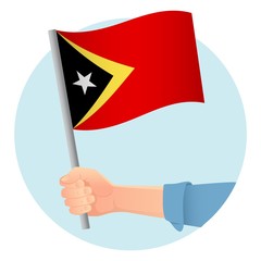 East Timor flag in hand icon