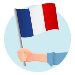 France flag in hand icon