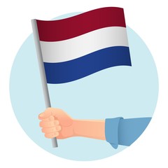 netherlands flag in hand icon