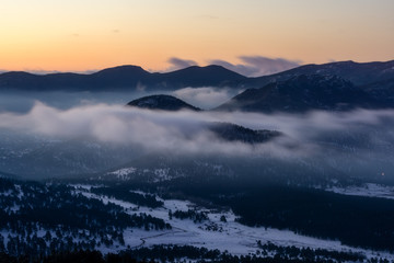 Foggy Sunrise in Rocky Mountain National Park