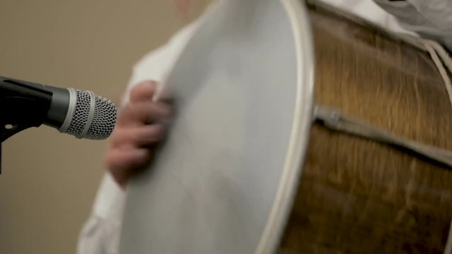 Traditional drum the Dhol close-up