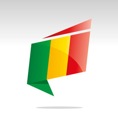 New abstract Mali flag origami logo icon button label vector