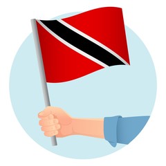 Trinidad and Tobago flag in hand icon