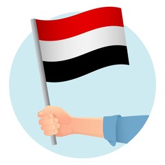 yemen flag in hand icon