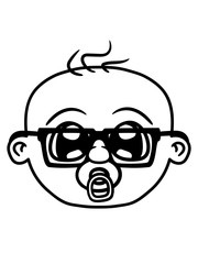 schlau kopf gesicht nerd kind baby hornbrille intelligent geek schnuller schwanger eltern süß niedlich lustig cool