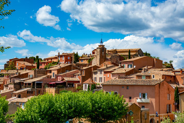 Roussillon, small Provensal town with  large ochre deposits, located within borders of Natural Regional Park of Luberon