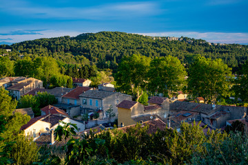 View on traditional and medieval houses in Provence, South of France, vacation and tourist...