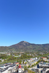 Blick von der Hohensalzburg auf Stift Nonnberg und Gaisberg 
