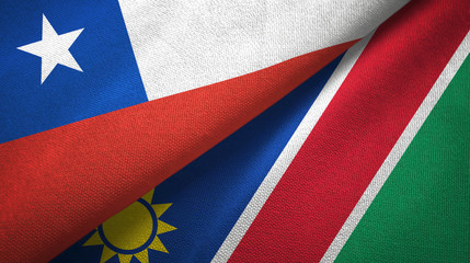 Chile and Namibia two flags textile cloth, fabric texture