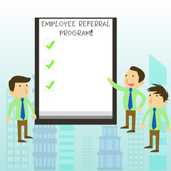 Word writing text Employee Referral Program. Business photo showcasing internal recruitment method employed by organizations