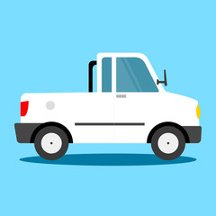 Pickup suv truck vector illustration in flat Style