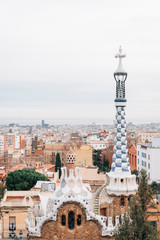 Fototapeta na wymiar View of Park Guell, in Barcelona, Spain