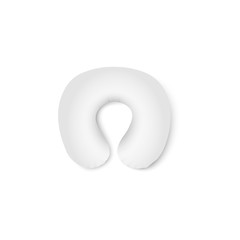 Traveling white comfort neck orthopedic pillow vector 3d isolated on white.
